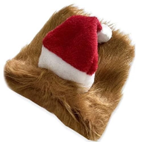 NZHBOAM Hunde Löwen Perücken Weihnachtshut Mit Bart Haustier Kostüm Feier Hunde Löwen Mähne Weihnachtskappe NZHBOAM Hunde Löwen Perücken Weihnachtshut Mit Bart Haustier Kostüm Feier Hunde Löwen Mähne Weihnachtskappe von NZHBOAM