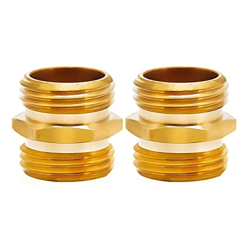 NZHBOAM 2pcs Gartenschlauch Adapter 3/4 Zoll Messing Schlauchanschlussanschlüsse Männlich Bis Männliche Externe Fadenrohranschlüsse von NZHBOAM