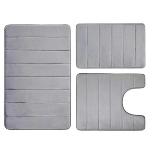 NZHBOAM Badezimmer Teppich Set Nonslip Bad Matten Weich Absorbierende Flanell Teppich Für Dusche Home Fitnessstudio Salon Schnell Trocken von NZHBOAM