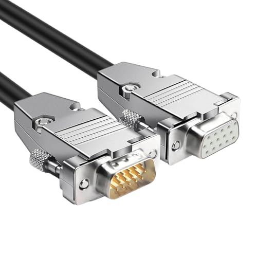 NZHBOAM Datenkabel 15 Pin, Hochleistungs VGA Kabel Leiter 150 Cm Schwarz Für Hohe Bandbreiten Zeigt SVGA Synchronisationskabel Schwarz von NZHBOAM