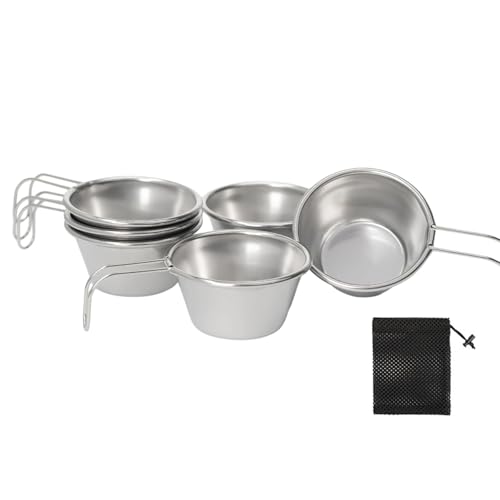 Tragbarer Robuster Edelstahl Campingbecher Mit Gerollten Felgen Für Outdoors Cooking Wander Rucksack Tragbarer Robuster Edelstahl Campingbecher Mit Gerollten Felgen Für Outdoors Cooking Wander Rucksack von NZHBOAM