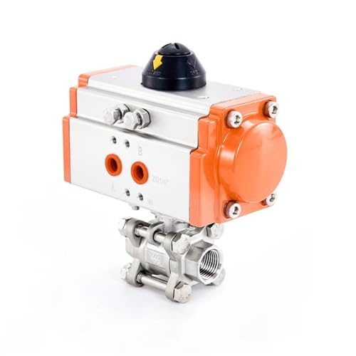 3/8 Zoll pneumatischer Kugelhahn 304 Edelstahl doppeltwirkend dreiteilig DN10 1 Stück von NZNGUSHA