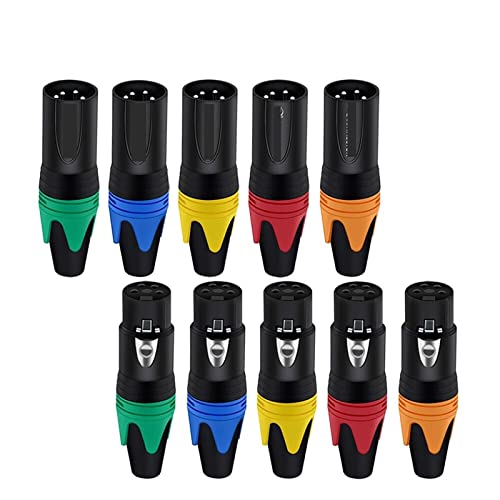 4-poliger XLR-Stecker, Mikrofonkabel, Drahtverbinder, 4-poliger XLR-Stecker, Mikrofon-Klinkenbuchse, Schwarz, 10 Stück (Color : 10xM 4P Orange) von NZNGUSHA