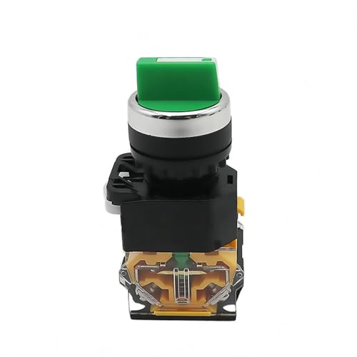 LA38-11X2 Drehschalter Rastend Momentary 2 3 Position DPST 10A 400V Netzschalter 1St(Green short handle,(MOMENTARY) RESET_2 POSITION) von NZNGUSHA