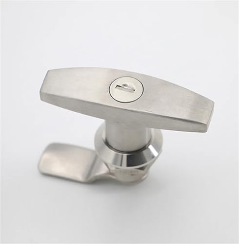 MS101-1-2 Griffschloss, T-Typ, 304 Edelstahl, Verteilerkasten, Türschloss, Schaltschrank, Schrank, Schrankschloss, 1 Stück(No lock cylinder) von NZNGUSHA