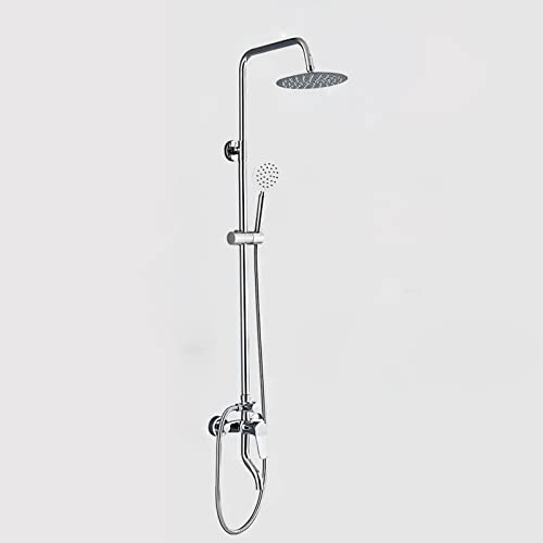 Duscharmatur-Set, Dreifachfunktionsdusche Chrom, mit 8-Zoll-Regenduschkopf, verstellbarer Handbrause und Wannenspo von NZPOST