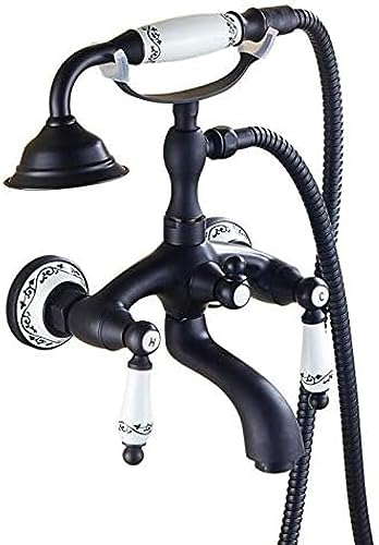 Dusche, Teleph1 Set Duscharmatur Schwarz Finish Klassische Handbrause Elegante Duschmischbatterien von NZPOST