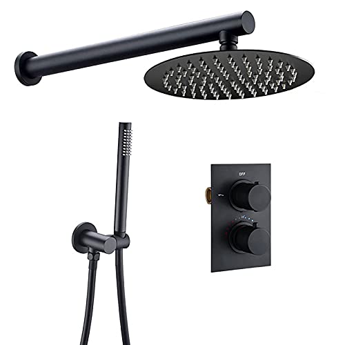 Duschset Thermostatdusche Verdecktes Duscharmatur-Set mit Handbrause und rundem Regenduschkopf Duschkamm Duschset Thermostatdusche Verdecktes Duscharmatur-Set mit Handbrause und rundem Regenduschkopf Duschkamm von NZPOST
