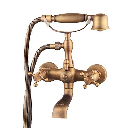 Haushaltshotel Antiker Messinghahn Doppelkreuzgriff Duschsäule Duschmischer Bad Dusche Duschset Haushaltshotel Antiker Messinghahn Doppelkreuzgriff Duschsäule Duschmischer Bad Dusche Duschset von NZPOST