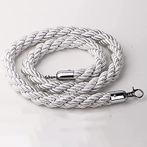 NZPOST Absperrseil zur Kontrolle von Menschenmengen, Seilabsperrungen, Absperrband, Seilabsperrband, graues Pfostenseil, silberfarben mit Haken, Seil von NZPOST