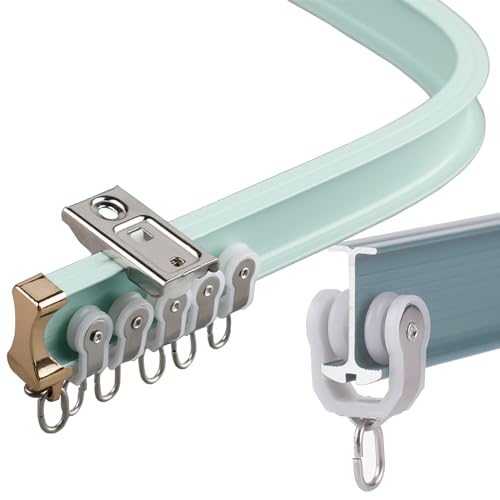 NZPOST Flexible Deckenvorhangschiene - Biegbare und gerade Hochleistungs-Gardinenstange aus Aluminium mit geräuschloser Rolle für einen reibungslosen Ablauf - f von NZPOST