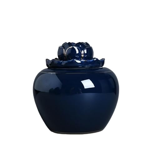 NZPOST Tee-Vorratsglas Keramik Teedose Lotus Abdeckung Vorratsbehälter Versiegeltes Glas Teebox Teebehälter Desktop Organizer Dekorativ von NZPOST