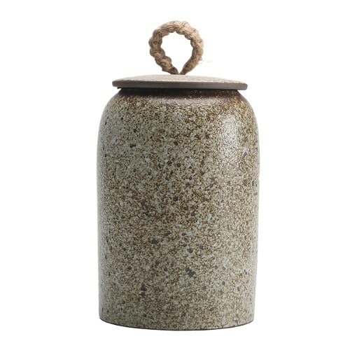 NZPOST Tee Vorratsglas Teedose Vorratstank Keramik Versiegeltes Glas Hanfseilgriff Teedose Dekoratives Glas Teebehälter Tee Ti von NZPOST