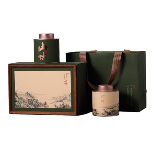 NZPOST Teedose Kanister Großbehälter für Tee Vorratsbehälter Weißblechdose Küche Gewürzdose Versiegelte Dose Retro Chinesisches Teeservice Doppeldose von NZPOST