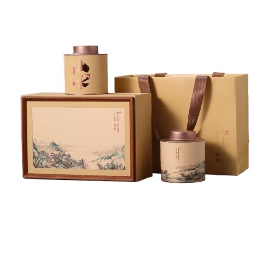 NZPOST Teedose Kanister Großbehälter für Tee Vorratsbehälter Weißblechdose Küche Gewürzdose Versiegelte Dose Retro Chinesisches Teeservice Doppeldose von NZPOST