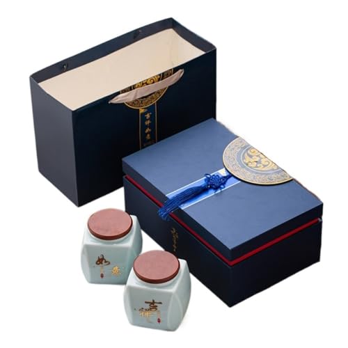NZPOST Teedose Kanister Loser Tee Vorratsbehälter Glas Keramik Versiegeltes Glas Küche Gewürz Vorratsglas Retro Teegeschirr Doppel von NZPOST