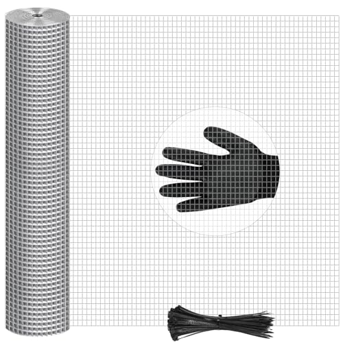 NZQXJXZ 30 x 1,2 Meter Drahtgitter Feinmaschig, Verzinkt, 20 mm x 20 mm Maschenweite, Einsetzbar als Hasendraht, Kaninchendraht, Wühlmausgitter, Volierendraht, Maulwurfgitter etc. von NZQXJXZ