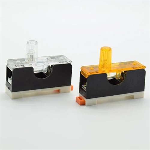 24V 220V Glas Sicherungshalter 10A Schwarz Versicherung Rohr Buchse Panel Mount Sicherungshalter FS-101 1Pcs(Yellow) von NZTZEEBZ