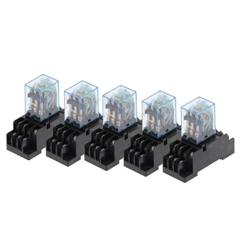 5 Sets Elektromagnetische Spule Allgemeine DPDT Power Relais MY3NJ 11Pins HH53P DC12V 24V AC 110V 220V miniatur Relais Mit PYF08A Basis(DC 24V) von NZTZEEBZ