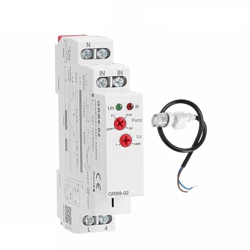 GRB8-01/02 Din-schiene Dämmerungsschalter Photoelektrischer Timer Lichtsensor Relais AC110V-240V Auto ON OFF 1 Stücke(GRB8-02 AC110-240V) von NZTZEEBZ