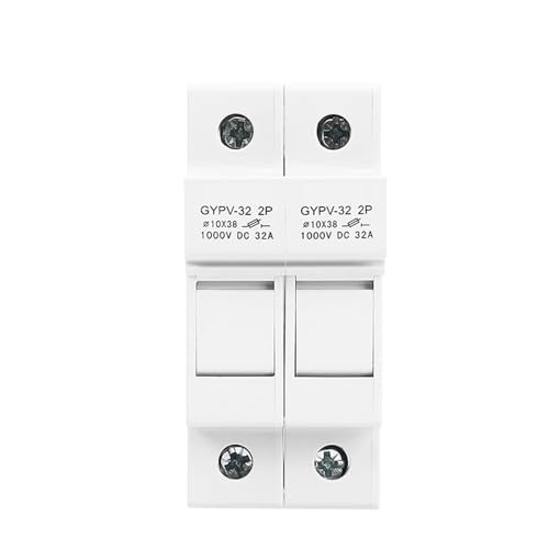 GYPV-32 2P Parallel DC Sicherungshalter 10 * 38mm Hochspannung Solar PV 1000VDC Sicherungseinsatz 2A 6A 10A 15A 20A 25A 30A 1St(20A Fuse with Holder) von NZTZEEBZ