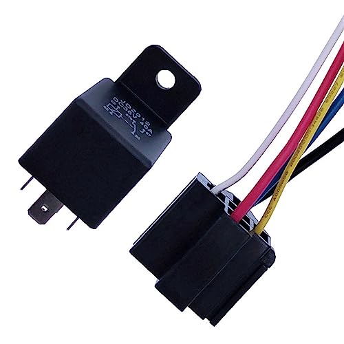 JD2912 4 Pin 5 Pin 40A Auto Auto Relais DC 12V 24V 36V 48V mit Montageloch Spulenleistung 1,8W Automobilsteuergerät mit Leitung 1Stk(4P 40A 12V Line) von NZTZEEBZ