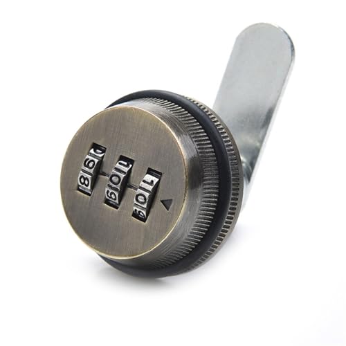 Kombinationsschloss For Schränke, Schwarz/Silber, Zinklegierung, Passwortschutz, Hausautomation, Nockenschloss, 1 Stück(Red Bronze 20mm) von NZTZEEBZ