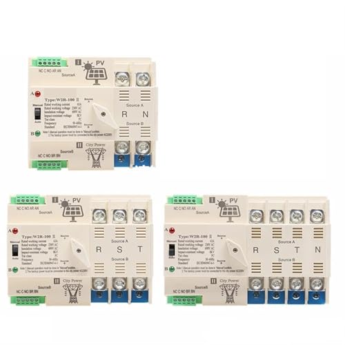 On-Grid Solarstrom-Automatiktransferschalter Din-Schiene 2P 3P 4P 63A 100A AC220V ATS PV-Strom zu Stadtstrom W2R 1St(PV 220V,4P 100A) von NZTZEEBZ