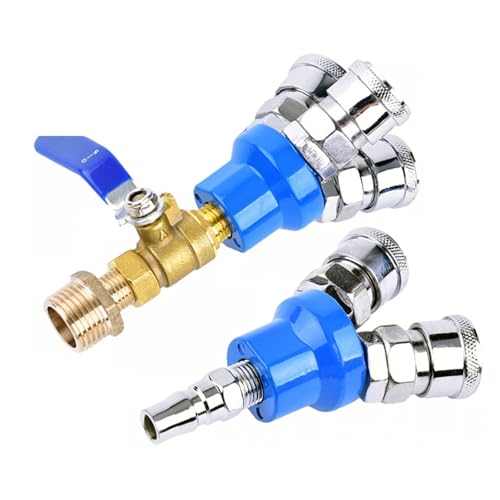 Pneumatische Fitting Kompressor Armaturen 1/4 Schnellverbinder Luft Gas Verteiler for Pumpe Werkzeug Koppler Verteiler Multi Splitter 1Pcs(Round three-way) von NZTZEEBZ