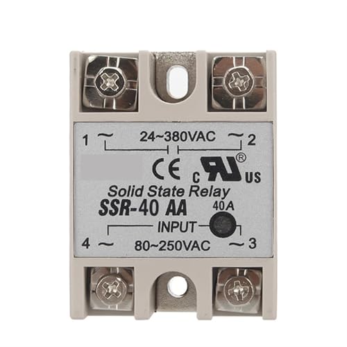 SSR -10AA 25AA 40AA AC Control AC SSR Weiß Shell Einphasiges Solid State Relais 24~380VAC ZU 80~250VAC 1Pcs(40AA) von NZTZEEBZ