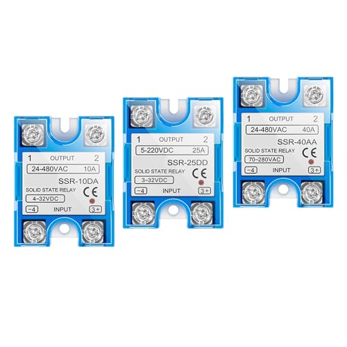 Solid State Relais Modul for Temperatur Controller Einphasig SSR 10DA 25DA 40DA 10AA 25AA 40AA Mit Staub Abdeckung 1pcs(DA,Heat Sink) von NZTZEEBZ