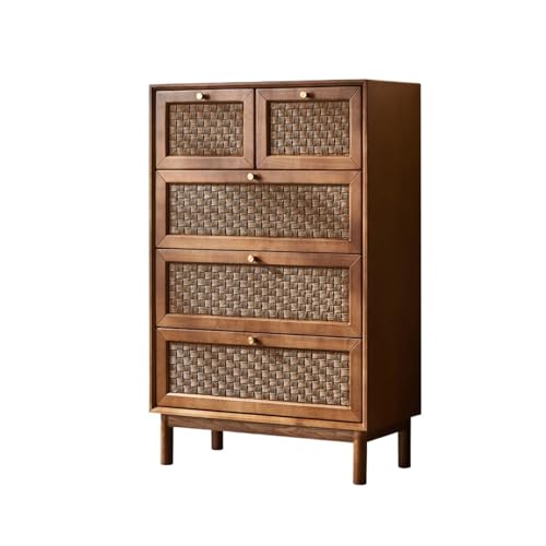 NZVCQVPU 5-Drawer Rattan Chest of Drawers - Tall Dresser for Bedroom Living Room Hallway Entryway - Stylish Storage nizer Cabinet for Bedroom & Closet NZVCQVPU 5-Drawer Rattan Chest of Drawers - Tall Dresser for Bedroom Living Room Hallway Entryway - Stylish Storage nizer Cabinet for Bedroom & Closet von NZVCQVPU