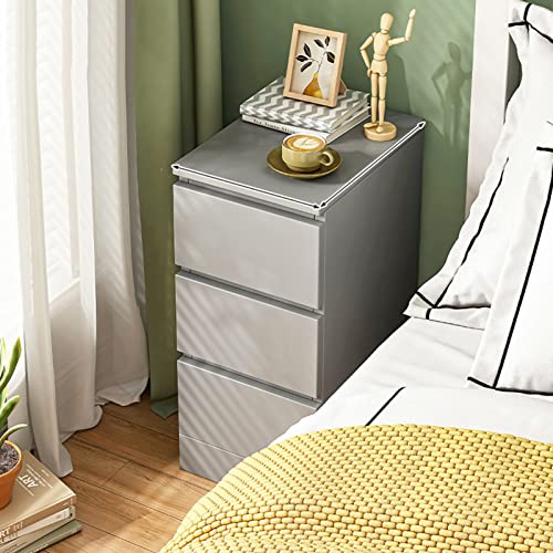 NZVCQVPU Minimalist Modern Bedside Cabinet - 25cm White/Grey Nightstand with Hidden Storage Stylish Small Space Solution for Bedroom Decor and nization NZVCQVPU Minimalist Modern Bedside Cabinet - 25cm White/Grey Nightstand with Hidden Storage Stylish Small Space Solution for Bedroom Decor and nization von NZVCQVPU