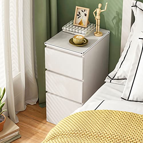 NZVCQVPU Minimalist Modern Bedside Cabinet - 25cm White/Grey Nightstand with Hidden Storage Stylish Small Space Solution for Bedroom Decor and nization NZVCQVPU Minimalist Modern Bedside Cabinet - 25cm White/Grey Nightstand with Hidden Storage Stylish Small Space Solution for Bedroom Decor and nization von NZVCQVPU
