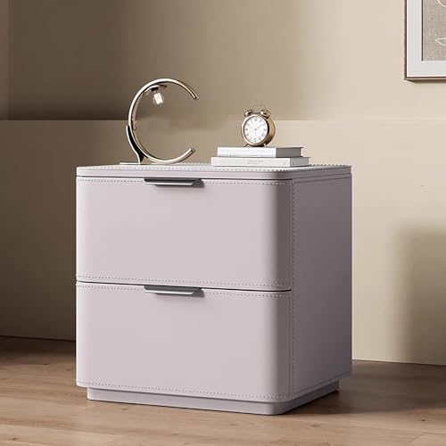 NZVCQVPU Modern Minimalist Solid Wood Bedside Table with Storage Drawers – Stylish White & Orange Nightstand Wooden Chest of Drawers Functional Side Table for Bedroom Storage von NZVCQVPU