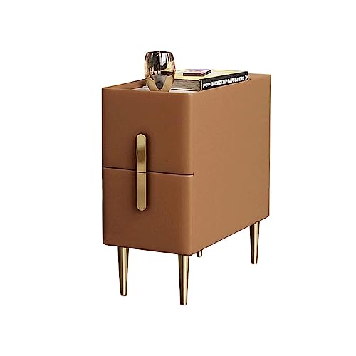 NZVCQVPU Modern Narrow Nightstand with 2 Drawers - Stylish Tall Wooden End Table for Small Spaces Slate Top Bedside Cabinet 30x40x50cm Storage Solution NZVCQVPU Modern Narrow Nightstand with 2 Drawers - Stylish Tall Wooden End Table for Small Spaces Slate Top Bedside Cabinet 30x40x50cm Storage Solution von NZVCQVPU