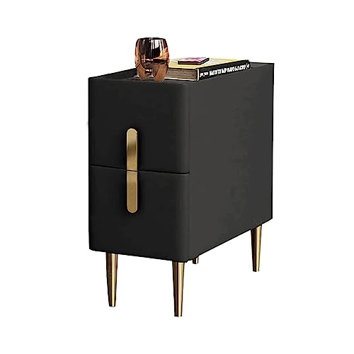 NZVCQVPU Modern Narrow Nightstand with 2 Drawers - Stylish Tall Wooden End Table for Small Spaces Slate Top Bedside Cabinet 30x40x50cm Storage Solution NZVCQVPU Modern Narrow Nightstand with 2 Drawers - Stylish Tall Wooden End Table for Small Spaces Slate Top Bedside Cabinet 30x40x50cm Storage Solution von NZVCQVPU