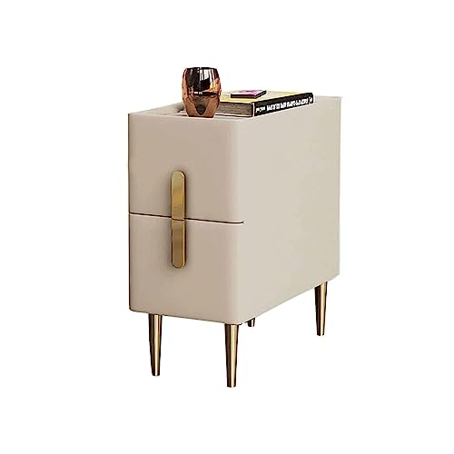 NZVCQVPU Modern Narrow Nightstand with 2 Drawers - Stylish Tall Wooden End Table for Small Spaces Slate Top Bedside Cabinet 30x40x50cm Storage Solution NZVCQVPU Modern Narrow Nightstand with 2 Drawers - Stylish Tall Wooden End Table for Small Spaces Slate Top Bedside Cabinet 30x40x50cm Storage Solution von NZVCQVPU