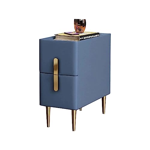 NZVCQVPU Modern Narrow Nightstand with 2 Drawers - Stylish Tall Wooden End Table for Small Spaces Slate Top Bedside Cabinet 30x40x50cm Storage Solution NZVCQVPU Modern Narrow Nightstand with 2 Drawers - Stylish Tall Wooden End Table for Small Spaces Slate Top Bedside Cabinet 30x40x50cm Storage Solution von NZVCQVPU
