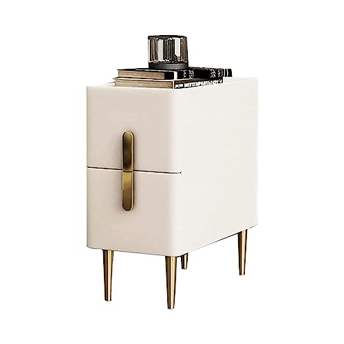 NZVCQVPU Modern Narrow Nightstand with 2 Drawers - Stylish Tall Wooden End Table for Small Spaces Slate Top Bedside Cabinet 30x40x50cm Storage Solution NZVCQVPU Modern Narrow Nightstand with 2 Drawers - Stylish Tall Wooden End Table for Small Spaces Slate Top Bedside Cabinet 30x40x50cm Storage Solution von NZVCQVPU