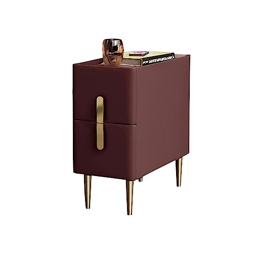NZVCQVPU Modern Narrow Nightstand with 2 Drawers - Stylish Tall Wooden End Table for Small Spaces Slate Top Bedside Cabinet 30x40x50cm Storage Solution NZVCQVPU Modern Narrow Nightstand with 2 Drawers - Stylish Tall Wooden End Table for Small Spaces Slate Top Bedside Cabinet 30x40x50cm Storage Solution von NZVCQVPU