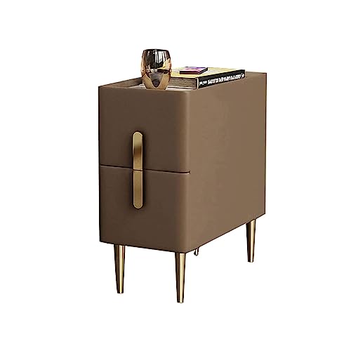 NZVCQVPU Modern Narrow Nightstand with 2 Drawers - Stylish Tall Wooden End Table for Small Spaces Slate Top Bedside Cabinet 30x40x50cm Storage Solution NZVCQVPU Modern Narrow Nightstand with 2 Drawers - Stylish Tall Wooden End Table for Small Spaces Slate Top Bedside Cabinet 30x40x50cm Storage Solution von NZVCQVPU