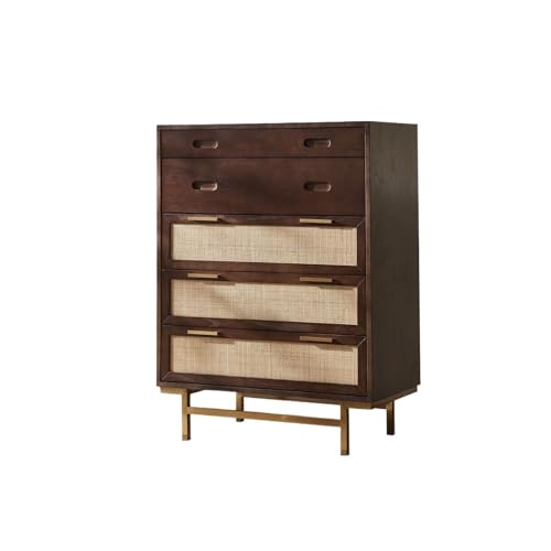 NZVCQVPU Modern Rattan Chest of Drawers - Spacious Dresser Storage Cabinet with Wide Drawers & Metal Handles Stylish Freestanding Accent Sideboard for Bedroom & Living Room Storage NZVCQVPU Modern Rattan Chest of Drawers - Spacious Dresser Storage Cabinet with Wide Drawers & Metal Handles Stylish Freestanding Accent Sideboard for Bedroom & Living Room Storage von NZVCQVPU