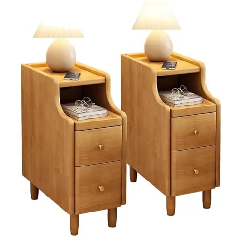 NZVCQVPU Narrow Bedside Cabinet with Drawers Tall Slim Nightstand Wooden Side Table for Bedroom 2 Colors 25cm - Perfect Space-Saving End Table Set of 2 NZVCQVPU Narrow Bedside Cabinet with Drawers Tall Slim Nightstand Wooden Side Table for Bedroom 2 Colors 25cm - Perfect Space-Saving End Table Set of 2 von NZVCQVPU