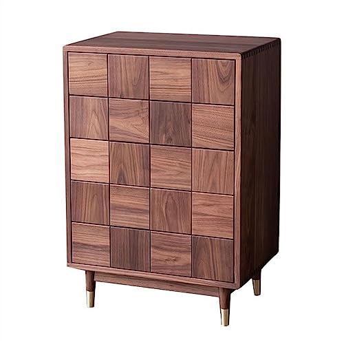 NZVCQVPU Solid Wood 5-Drawer Chest of Drawers - Modern Black Walnut Storage Dresser for Bedroom - Tall Light Luxury Furniture with Ample Space NZVCQVPU Solid Wood 5-Drawer Chest of Drawers - Modern Black Walnut Storage Dresser for Bedroom - Tall Light Luxury Furniture with Ample Space von NZVCQVPU