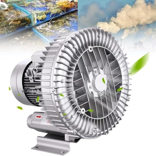 220 V/50 Hz Regeneratives Gebläse for Die Aquakultur, Einphasiges Hochdruck-Wirbelringgebläse, Seitenkanalgebläse for Fischteiche, Aquarien Und Farmen(350W/0.47HP) von NZVZGKTNTW