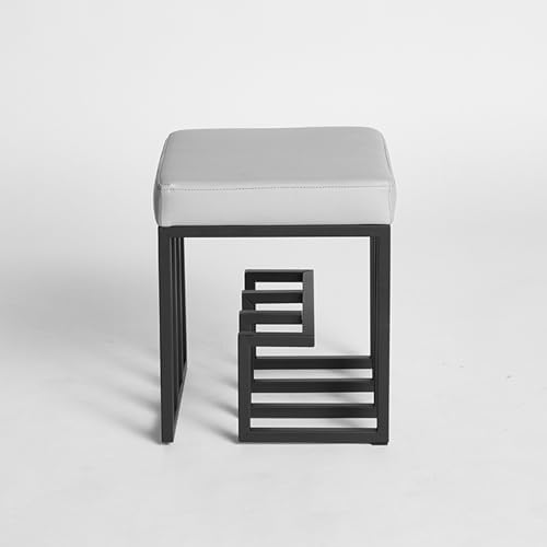 NZVZGKTNTW Schuhbank, Kleiner Quadratischer Hocker Aus Metall, Ottomane Mit Stauraum, for Das Wohnzimmer Im Foyer, Schlafzimmer, Moderne Akzentmöbel, for Wechseln Der Schuhe(Grey) von NZVZGKTNTW
