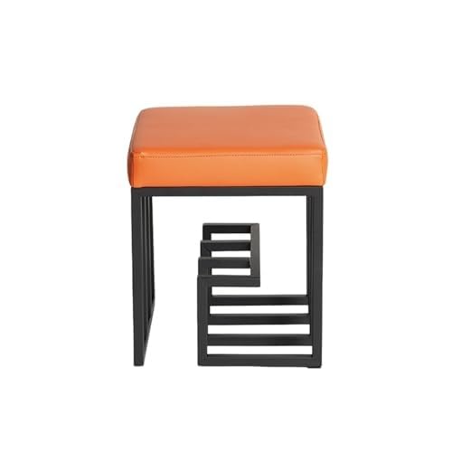 NZVZGKTNTW Schuhbank, Kleiner Quadratischer Hocker Aus Metall, Ottomane Mit Stauraum, for Das Wohnzimmer Im Foyer, Schlafzimmer, Moderne Akzentmöbel, for Wechseln Der Schuhe(Orange) von NZVZGKTNTW