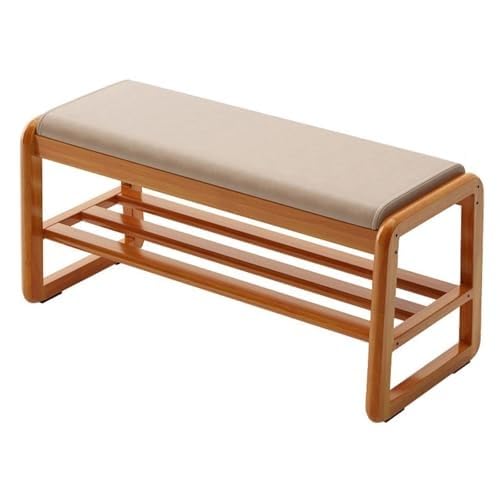 NZVZGKTNTW Schuhbank Im Mid-Century-Stil for Den Eingangsbereich, 2-stöckiges Schuhregal Aus Holz, for Flur Und Schlafzimmer, Vielseitige Organisationslösung(Cherry Wood,L100cm(39.3in)) von NZVZGKTNTW