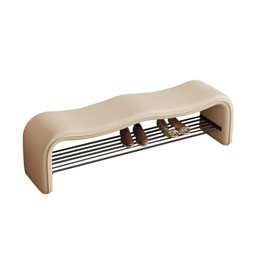 NZVZGKTNTW Schuhbank Mit Rahmen Aus Karbonstahl for Flur, Haustür, Wohnzimmer, Mit Kissen Und Wellensitz, Leichter Karbon-Schuhaufbewahrungs-Organizer, Heimdekoration(120 * 35 * 44cm) von NZVZGKTNTW
